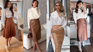 Edgy Allure: The Perfect Leather Skirt//Timeless Seduction: Luxe Leather Skirt Design