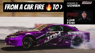 1st lap CAR FIRE to WINNER!