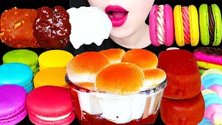 ASMR S'MORES DIP MARSHMALLOW, CHOCOLATE ICE CREAM 스모어딥, 매그넘 아이스크림, 무지개 마카롱 먹방 EATING SOUNDS MUKBANG