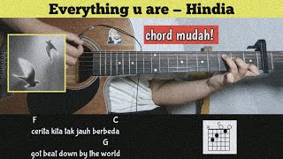 Chord Gitar (Everything u are - Hindia) Tutorial Kunci Gitar Mudah dengan genjrengan