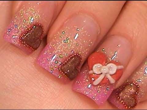 Simple short square nails art ideas,let your fingertips clean and My Nails for Valentine's Day 2010 - YouTube
