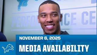 Jameson Williams, Amon-Ra St. Brown and Taylor Decker meet with the media | November 6, 2025