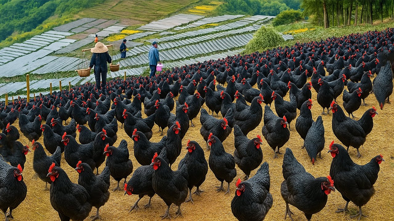 Élevage de Poules Noires en Chine – Millions d’Oiseaux pour Œufs et Viande Révélés !
