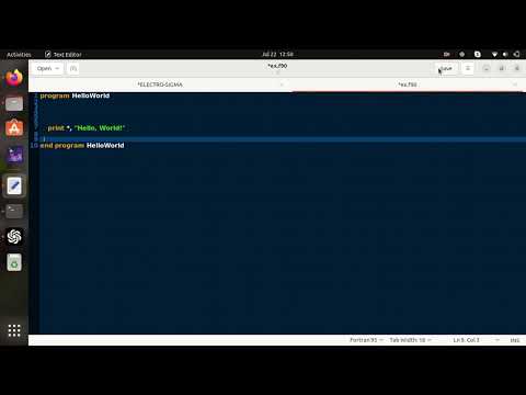 simple Fortran code that prints "Hello, World!" to the console