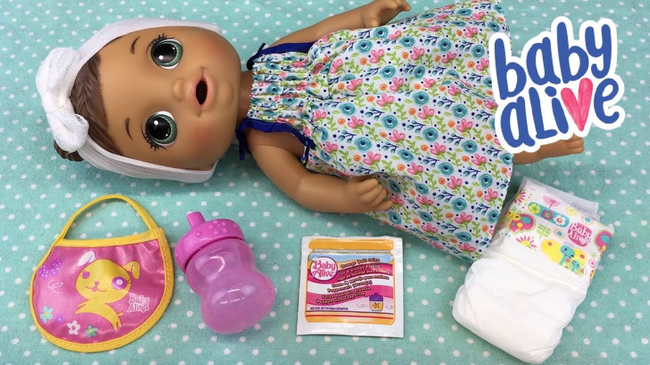 Doll Feeding with Vintage Baby Alive Orange Juice
