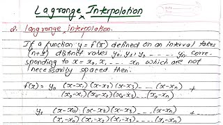 Unit:3 | Curve Fitting | Interpolation | Lagrange Interpolation | Prashant YT | Numerical Method |NM