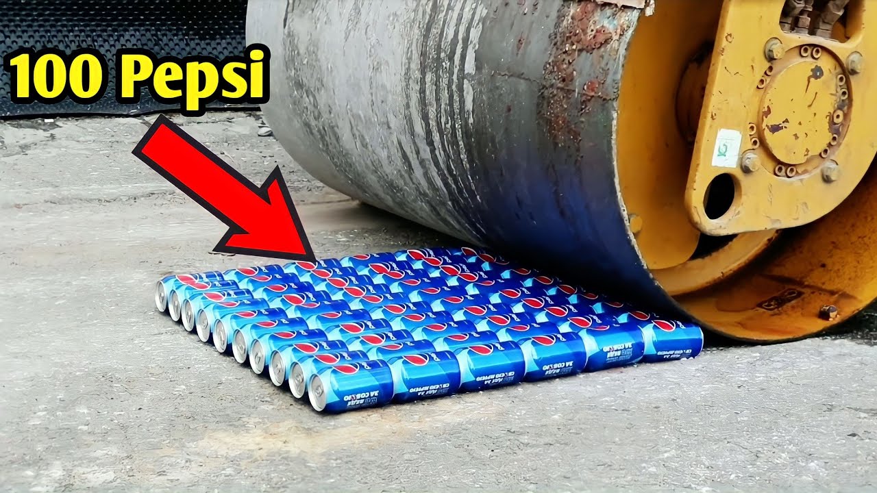 Road roller Vs 100 Pepsi cans | amazing experiment video | royal experiment ravi