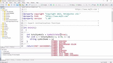 MQL5 Forex Tutorial: How To Get All Symbols/Currency Pairs In Market Watch - PART 230 #timelapse