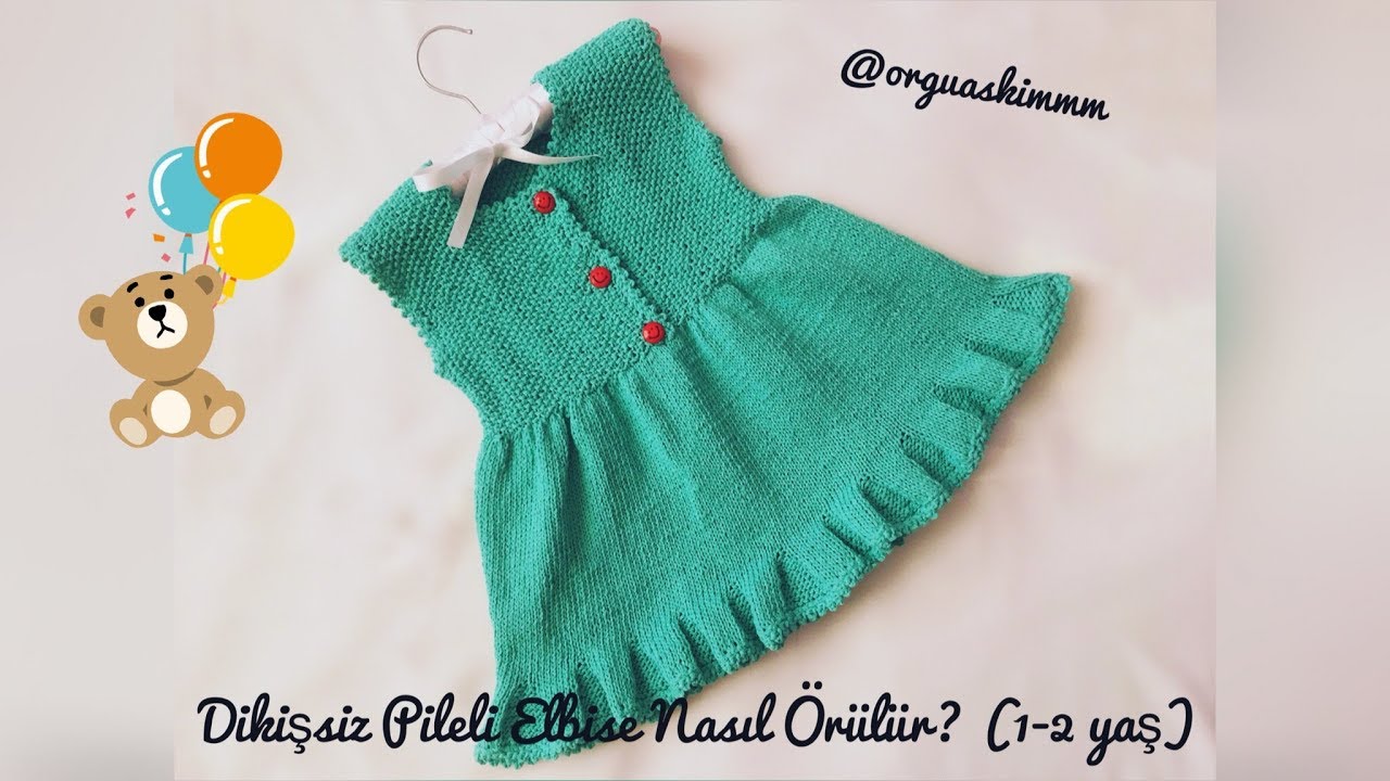 Basit Ve Sik Firfirli Cocuk Jilesi Yapimi 2 3 Yas Youtube Baby Knitting Patterns Orgu Bebek