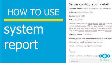 How to generate system report