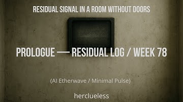 PROLOGUE — residual log / week 78 | herclueless (AI Etherwave / Minimal Pulse)