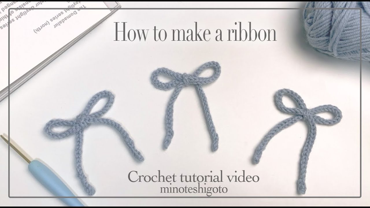 Easy and quick 🎀 How to Crochet a Cute Ribbon - YouTube