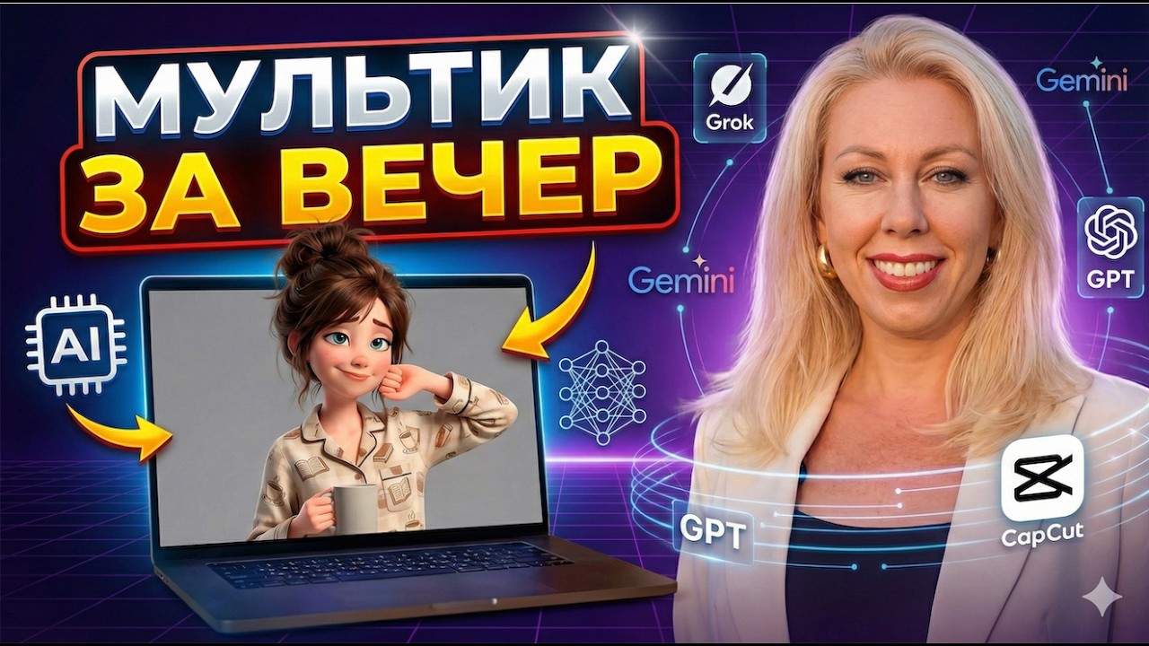Заработок на нейросетях: сделала мультик бесплатно и показываю как