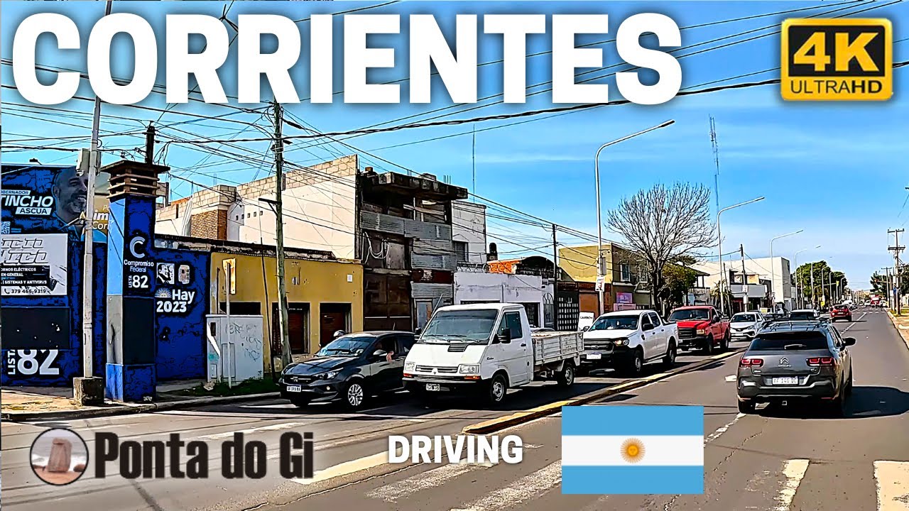 CALLES de la CIUDAD de CORRIENTES [saliendo por AVENIDA MAIPU a RUTA 12] #driving 4k 2025 ARGENTINA