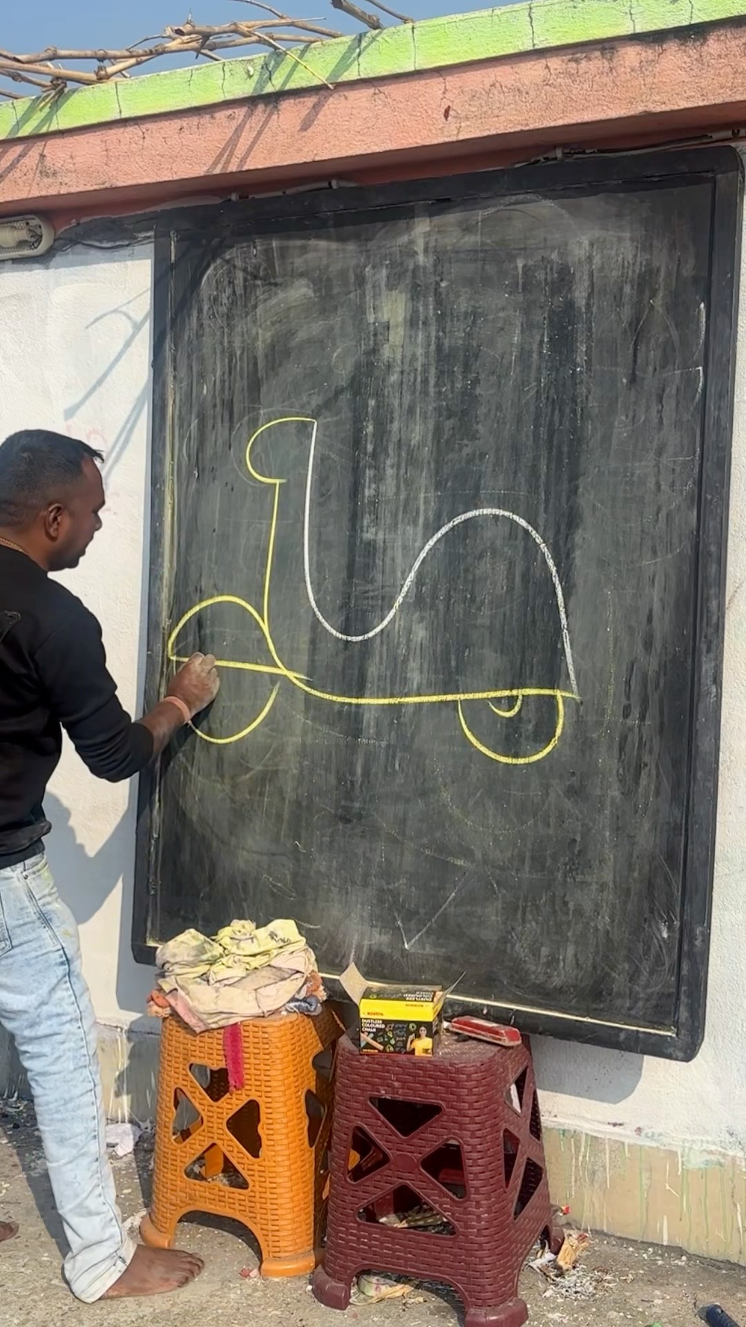 Draw a scooter using S #art #shorts