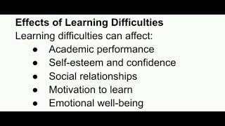 LEARNING DIFFICULTIES IN CHILDREN