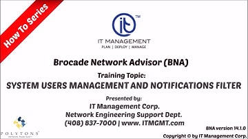 BNA System Users Management and Notifications Filter