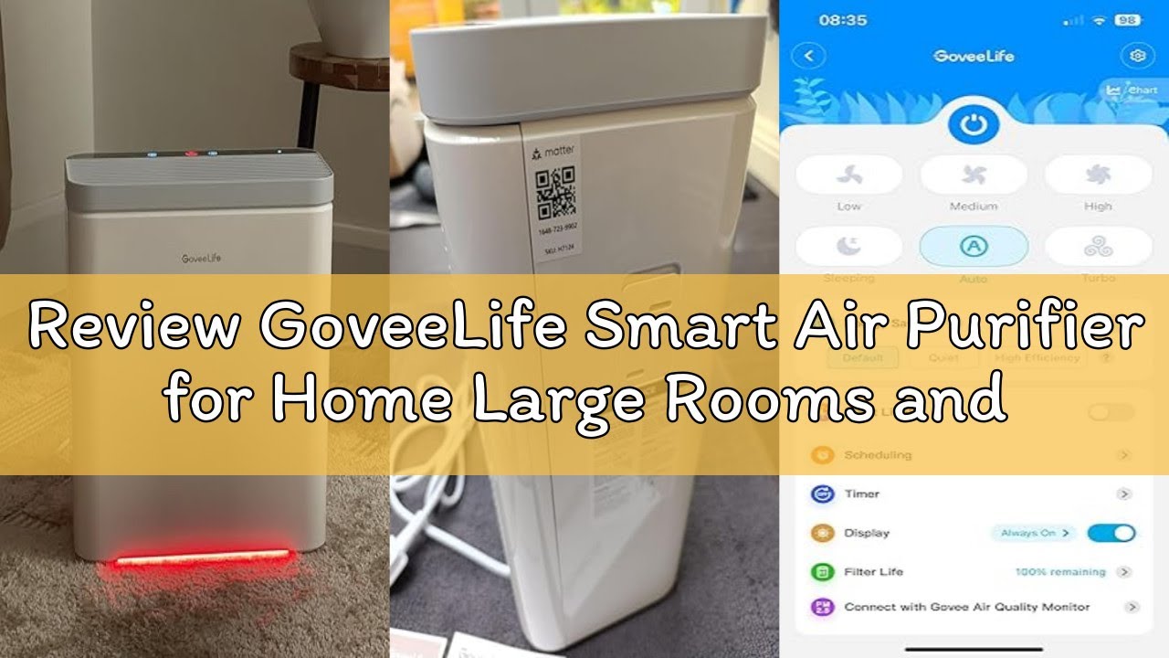 Review GoveeLife Smart Air Purifier for Home Large Rooms and Allergies, Covers up to 97m², PM2.5 Mon