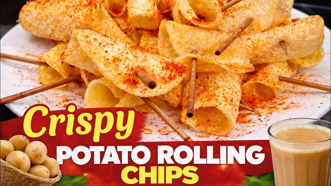 ક્રીસ્પી બટાકા રોલિંગ ચીપ્સ | Crispy Potato Rolling Chips