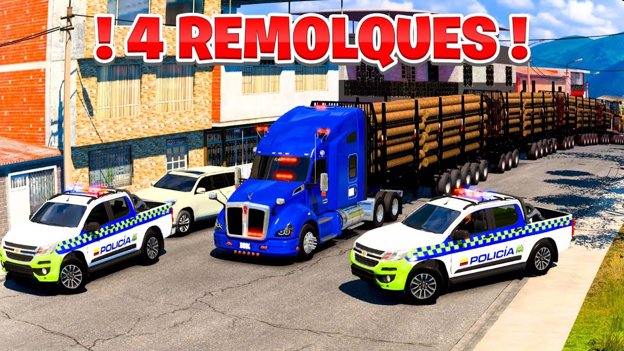 ME ESCOLTA LA POLICÍA CON ¡ 4 REMOLQUES !  | American Truck Simulator