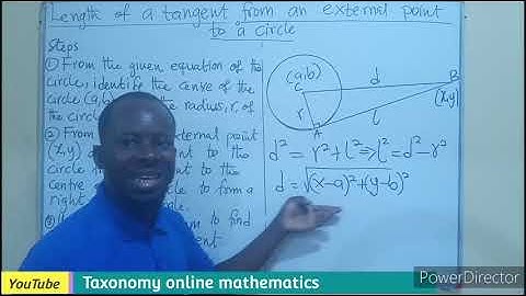 How to find the length of a tangent from an external point to a circle || Coordinate Geometry 2