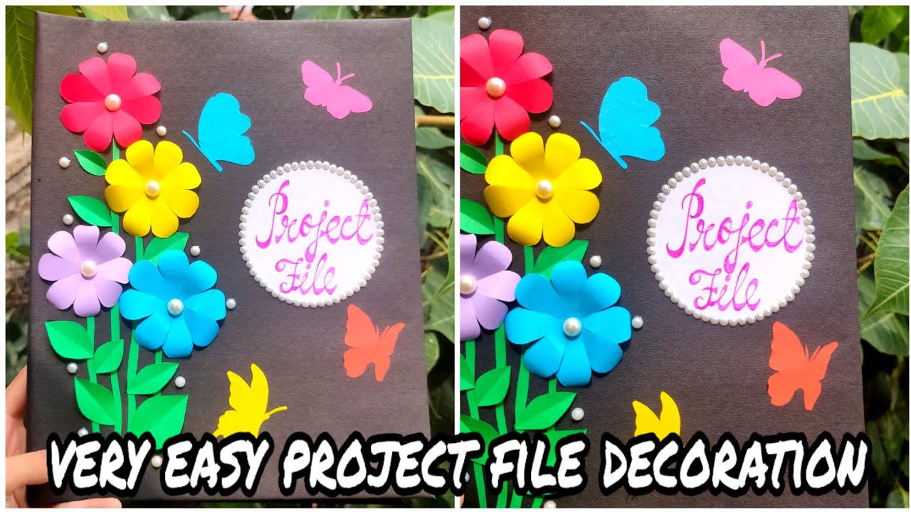 Easy project file decoration idea. Practical file, notebook, scrapbook ...