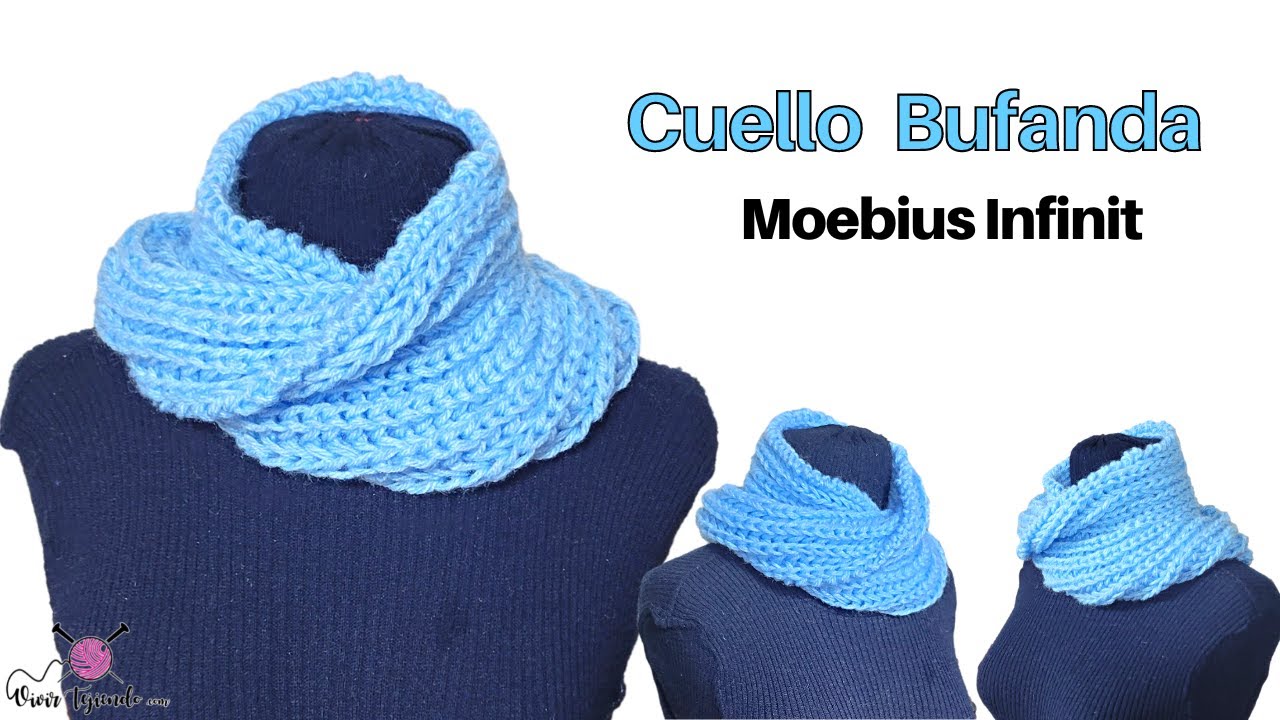 Cuello Bufanda corto Moebius Infinito a Dos Agujas – Punto Ingles Super súper fácil – Vivirtejiendo