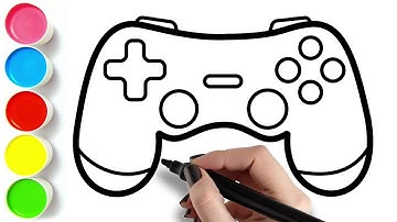 HOW TO DRAW A GAME CONTROLLER - Step by step easy drawings for beginners