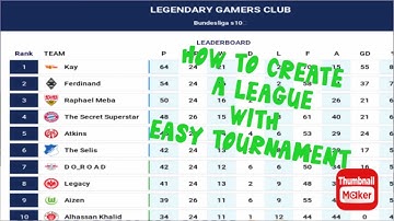 How to create a league with easy tournament