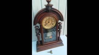 Antique Ansonia 'King' Mantel Clock c. 1884  Operational Condition Video