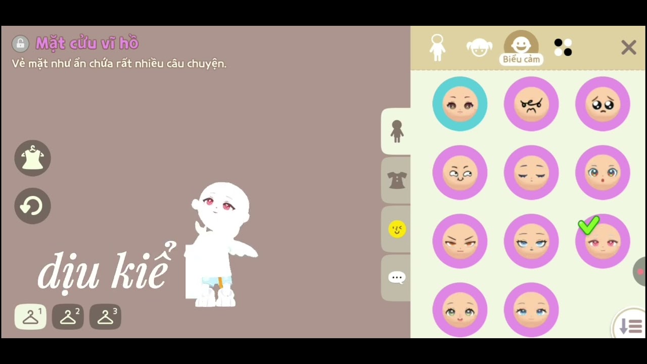 Chấm điểm mặt và đồ và tạo mini tăng đồ trong thư bằng kc và ts 