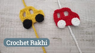 Crochet Rakhi for Kids/ DIY Friendship Bracelet (Hindi)- Crochet Car Applique -Rakshabandhan Special