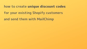 How to create discount codes for existing subscribers in MailChimp