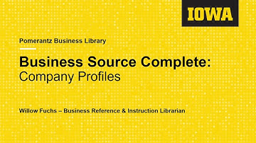 Business Source Complete: Company Profiles