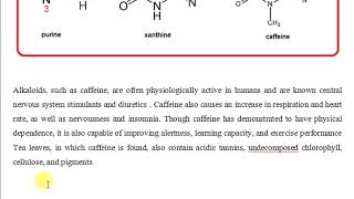 Extraction of caffeine /second stage/second course/lab 3