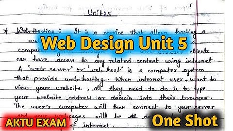 Web Design Unit 5 One Shot | WD Unit 5 One Shot Revision| Aktu Web Design Unit 5 For Semester