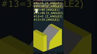 097 Fanuc Macro. Double slope wall. #cnc #macro #heidenhain #milling