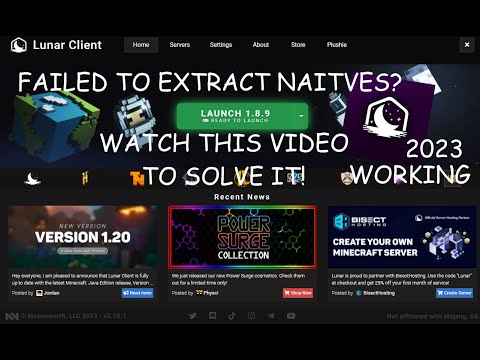 How to fix Failed to extract naitives problem with Lunar Client || CHECK DESC|| #lunarclient