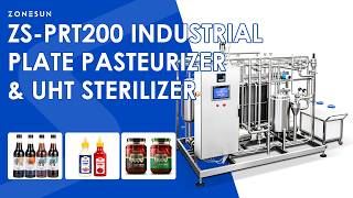 ZONESUN ZS-PRT200 Industrial Plate Type Pasteurizer & UHT Sterilizer for Milk & Juice