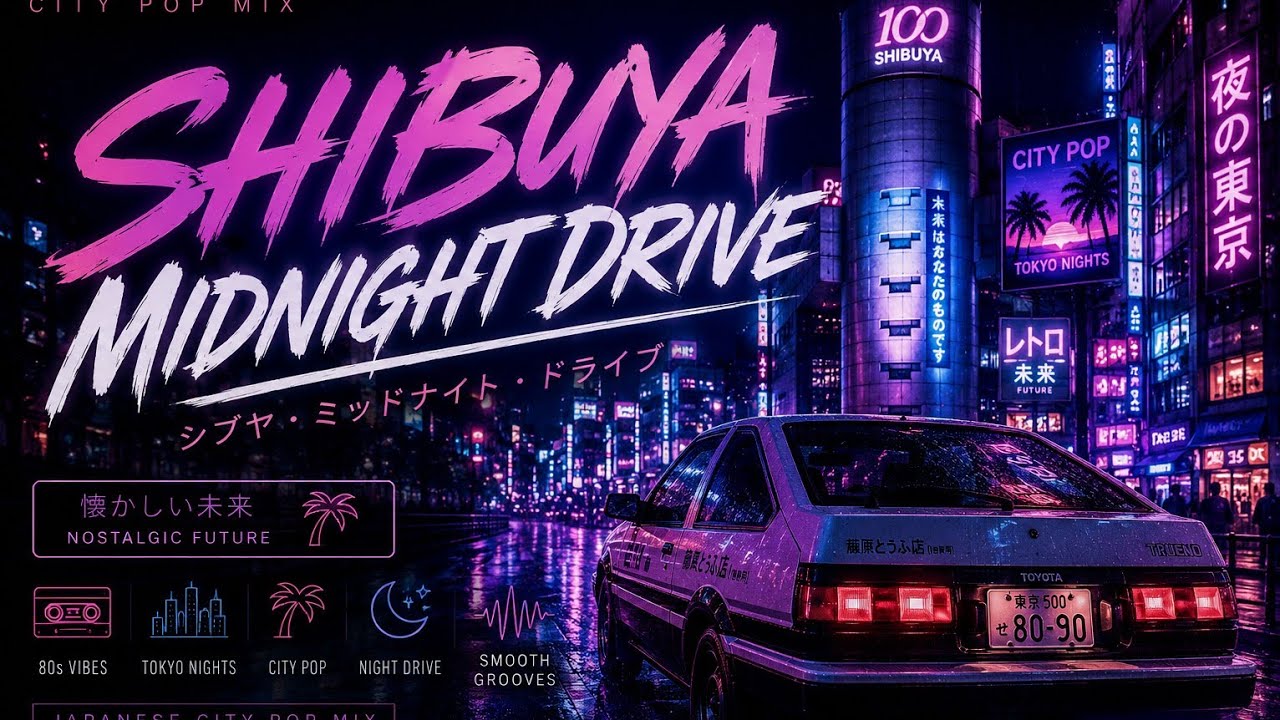 shibuya midnight drive ✨ retro city pop vibes - YouTube