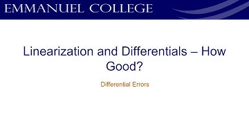 Differential Calculus - 3.9 Pt. 2 (Linearization and Differentials)