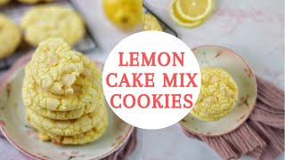 Lemon cake mix cookies | Lemon cookies using cake mix |Duncan Hines lemon cake mix cookies