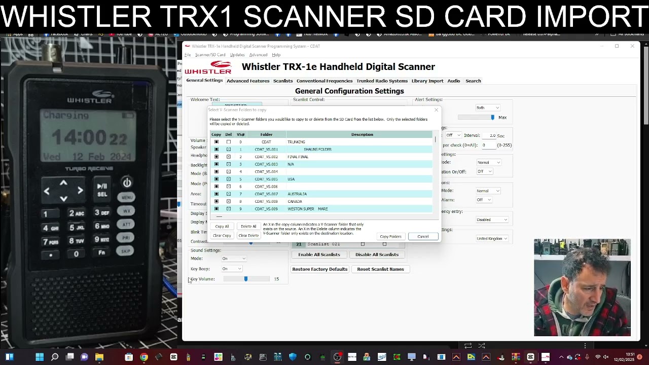 Whistler TRX-1/TRX2 - Копирование данных с SD-карты на ПК с помощью программного обеспечения Whis...