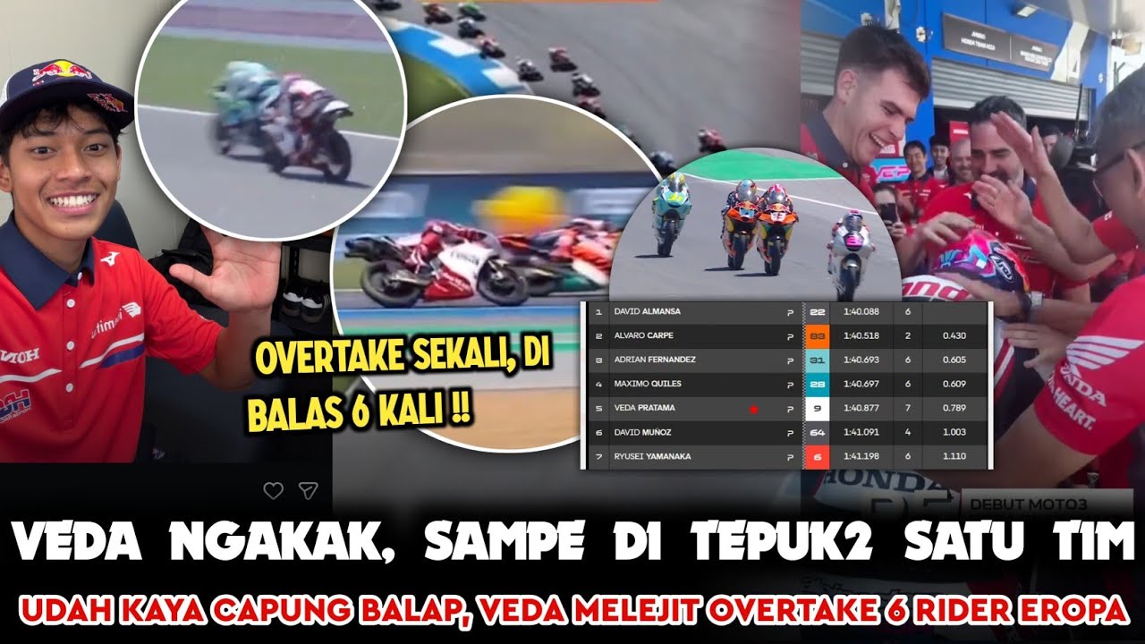 EROPA : VEDA RAJA OVERTAKE MOTO3‼️P5 TAPI VEDA SERASA JUARA USAI KEJUTKAN LAWAN DGN GAYA BALAPNYA