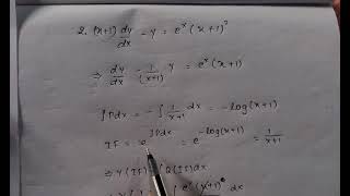 (x 1)dy/dx-y=e^x(x 1)^2 solve the linear differential equation of 1st order using integrating factor