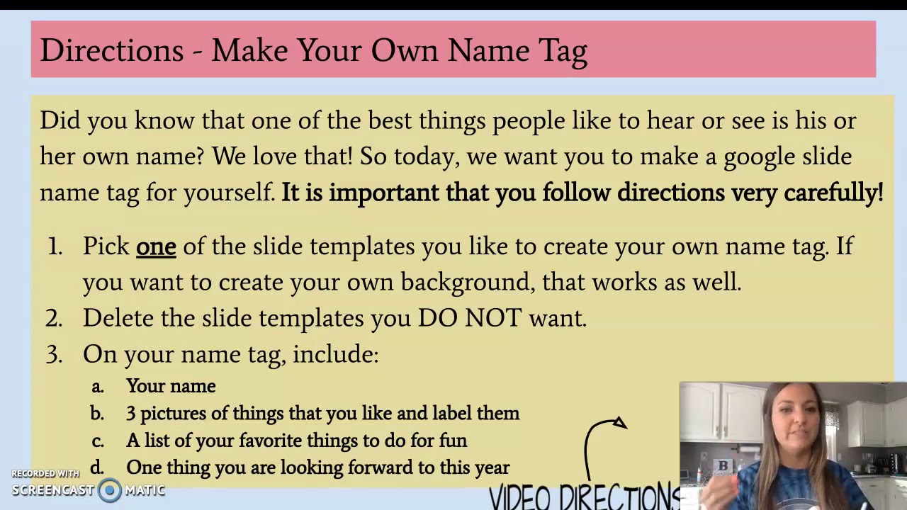 How to: Make Your Own Name Tag Directions - YouTube