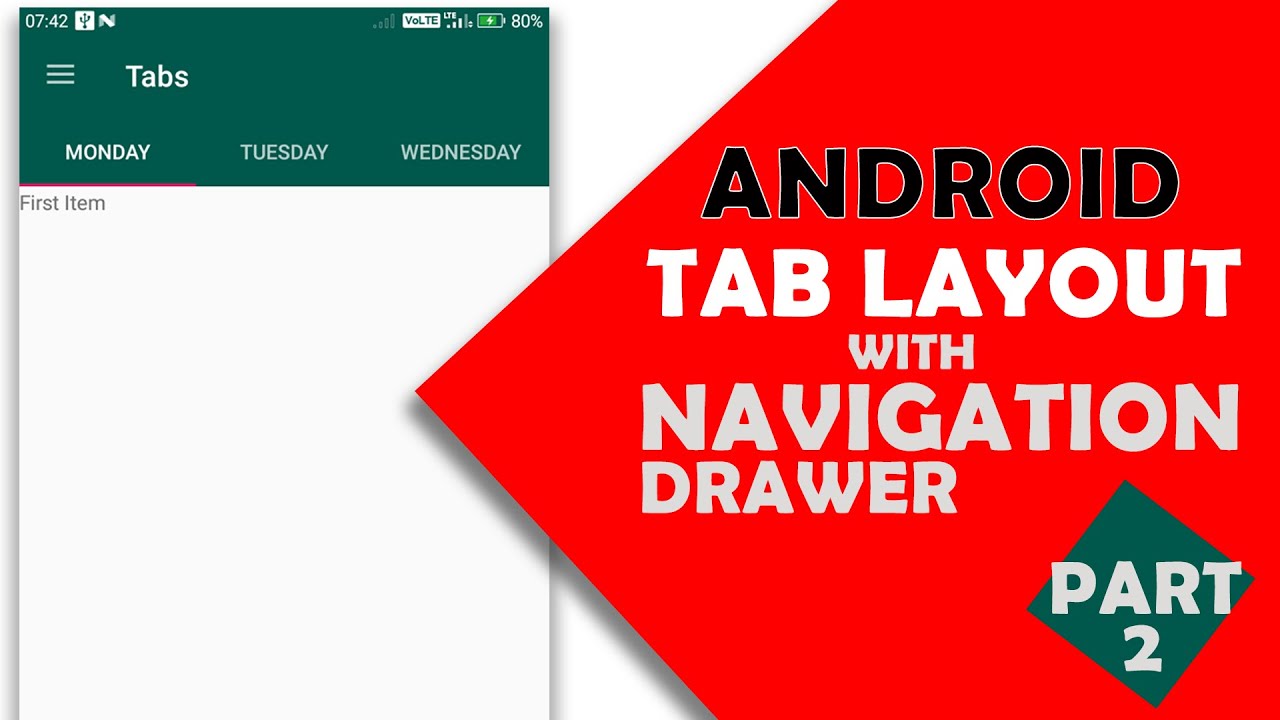 Tab Layout with Navigation Drawer in Android Tutorial (2020) | Part 2/2 ...