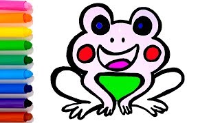 Frog coloring and drawing Learn Colors for kids Julia Toy Art