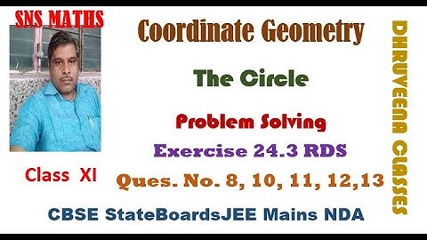 Exercise 24.3 RDS Class XI The Circle Coordinate Geometry