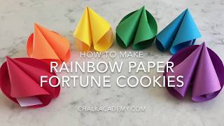 How To Make Rainbow Paper Fortune Cookies!